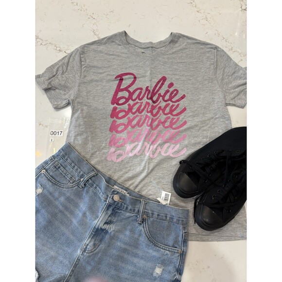 BARBIE BARBIE BARBIE T-SHIRT FROM BARBIE MOVIE SIZE LARGE - Picture 1 of 3